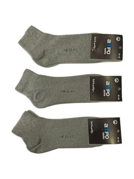 Ampo Socks Κάλτσες Ανθρακί (Anthraki) 3Pack