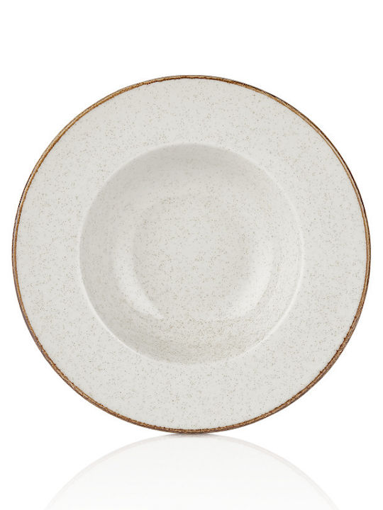By Bone Plate Soup made of Porcelain White with Diameter 28cm
