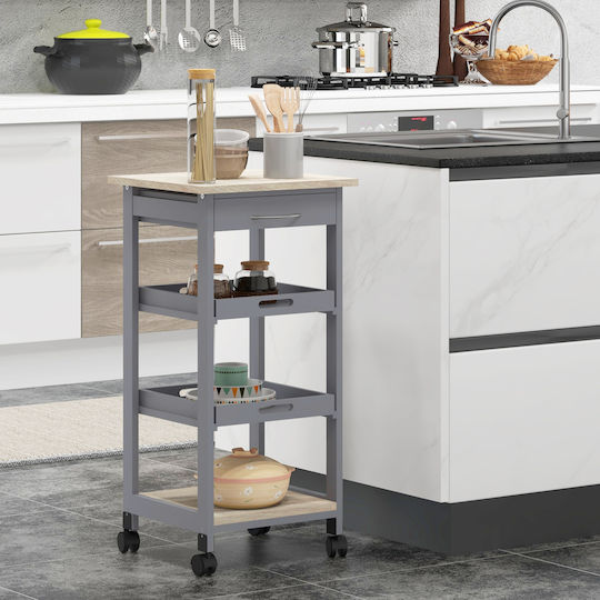 HomCom HomCom Küchenregal Hölzernes 4 Ebenen Blau 37x37x76cm