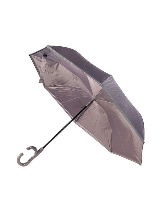 Winddicht Regenschirm mit Gehstock Gray
