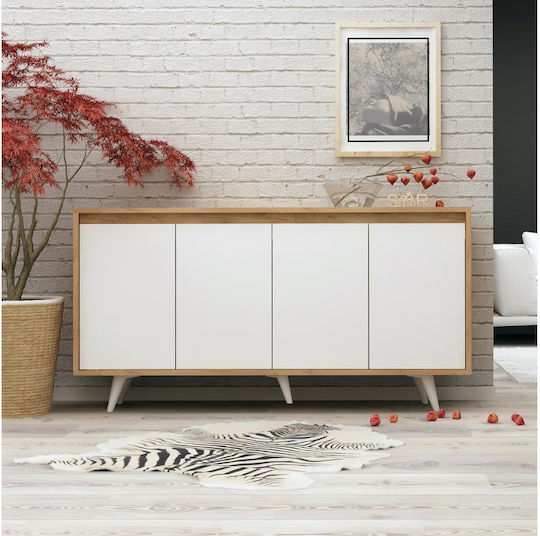 Bufet brown/white 140x40x86cm