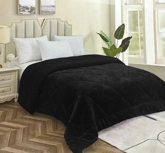 Olia Home Κουβερτοπάπλωμα Υπέρδιπλο 220x240εκ. Μαύρο