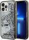 Karl Lagerfeld Liquid Glitter Choupette Umschlag Rückseite Kunststoff Transparent (iPhone 13 Pro)