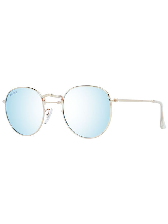 Karen Millen Sunglasses with Gold Metal Frame and Light Blue Mirrored Lenses 7490583