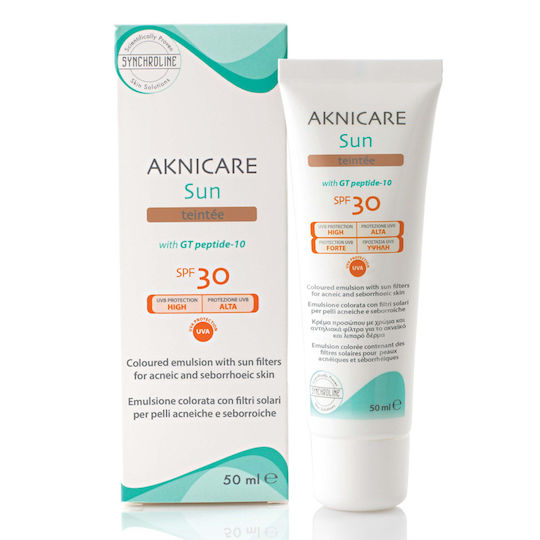 Synchroline Aknicare Слънцезащитен Крем За Лице SPF30 Оцветен 50мл