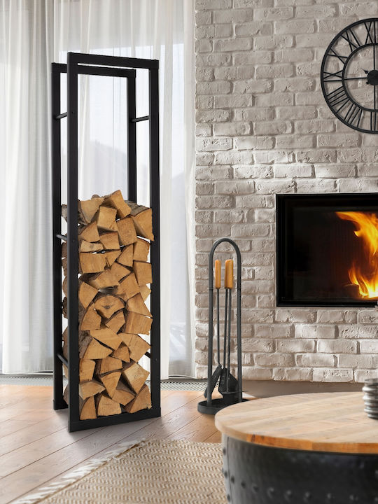 ML-Design Μεταλλικό Ράφι Αποθήκευσης Ξύλων Μαύρο ML-Design Μεταλλικό Ράφι Αποθήκευσης Ξύλων Μαύρο
