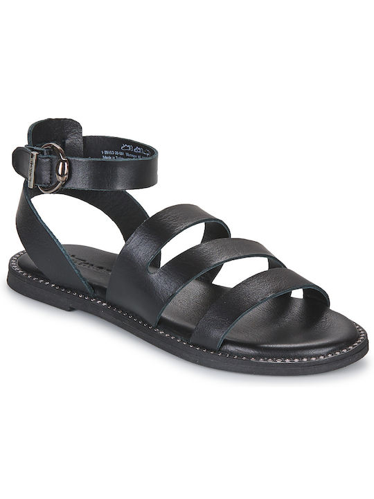 Tamaris Damen Flache Sandalen in Schwarz Farbe