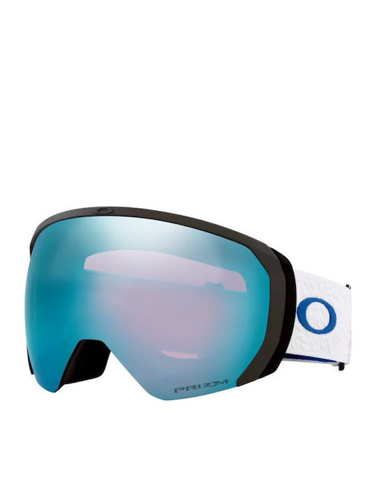 Oakley Flight Path L Mască de Schi și Snowboard pentru Adulți Albă cu Lentilă Transparentă