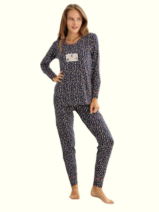 Sexen Winter Women's Pyjama Set Navy Blue