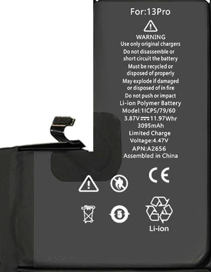 B+W Συμβατή Μπαταρία Αντικατάστασης 3095mAh για iPhone 13 Pro