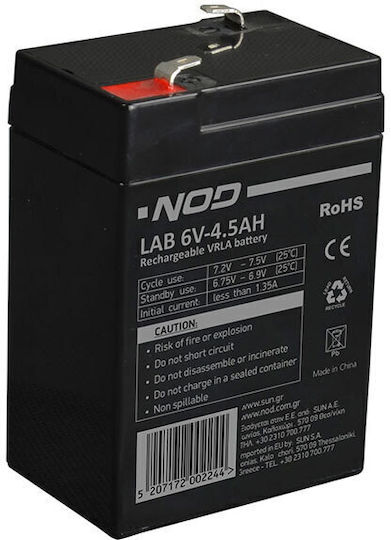 NOD Lab Μπαταρία UPS με Χωρητικότητα 4,5Ah και Τάση 7.2V