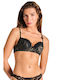 Lida Balconette Push Up Balconette Bra Underwire Black