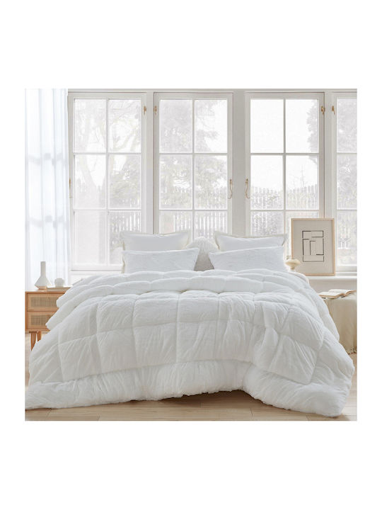 Saray Home Κουβερτοπάπλωμα Σετ Υπέρδιπλο 220x240εκ. Ιβουάρ 3τμχ 180 GSM