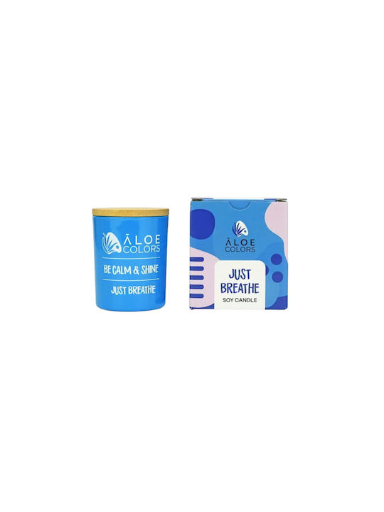 Aloe Colors Duftendes Sojakerze Just Breathe Gefäß Blau 150gr 1Stück