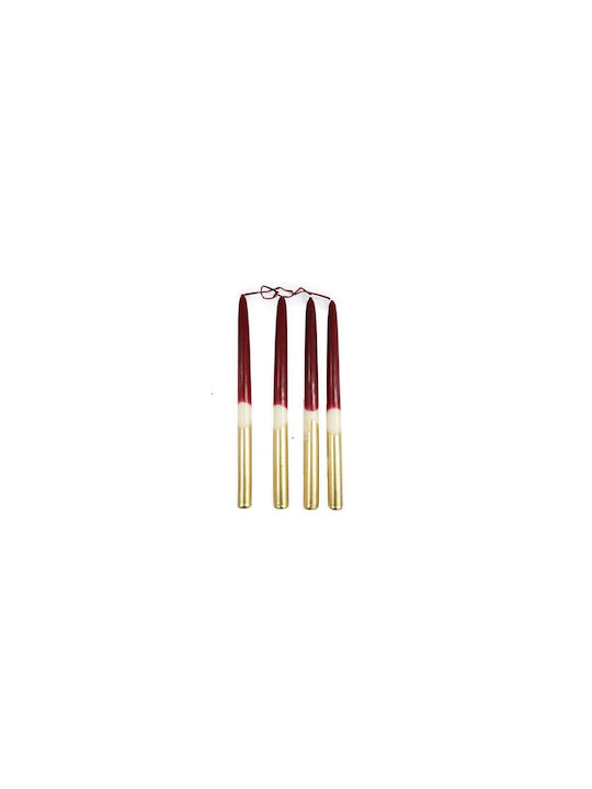 Plastona Decorative Candle Taper Burgundy 1pcs