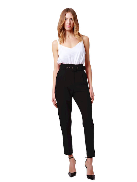 Fibes Damen Krepp Hose Black