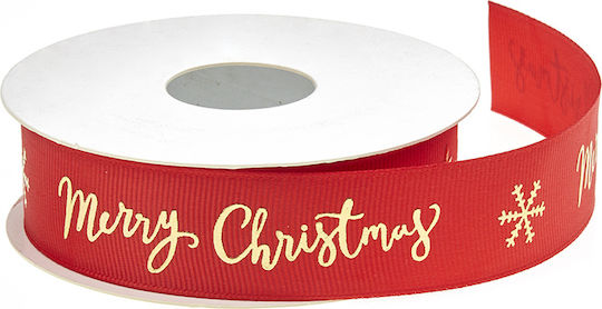 Nuova Vita Christmas Ribbon Merry Christmas Red 914x2.5cm