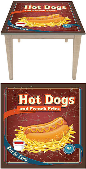 Autocolant Decorativ Tabelul Hot Dogs 1buc 70x70buc Autokolitakia