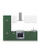 Set Hängeschränke & Bodenschränke Küche Green 260x60x190Stück