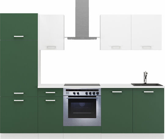 Set Hängeschränke & Bodenschränke Küche Green 260x60x190Stück