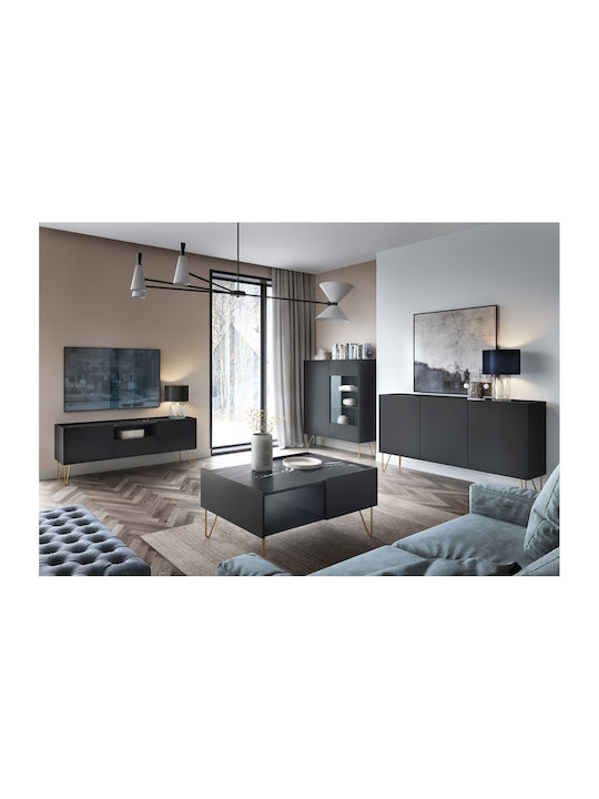 Μπουφές Harmony mit Schubladen Anthracite+Marbl...