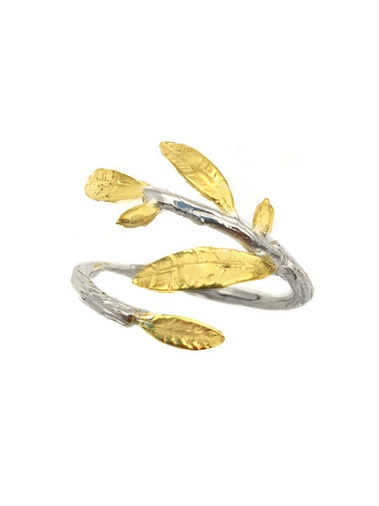 Nakos Jewellery & Watches Women's Gold Plated Silver Ring