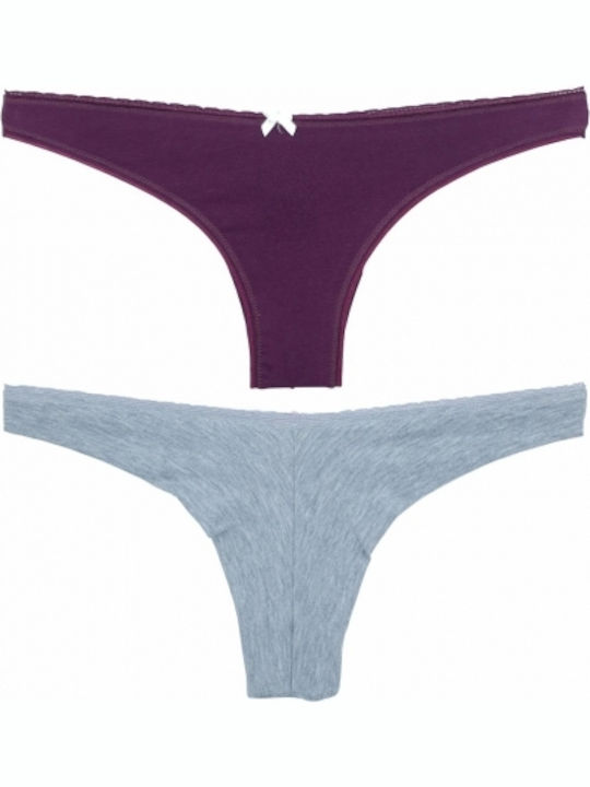 Βαμβακερά Damen Brasilien 2Pack Nahtlos Gray