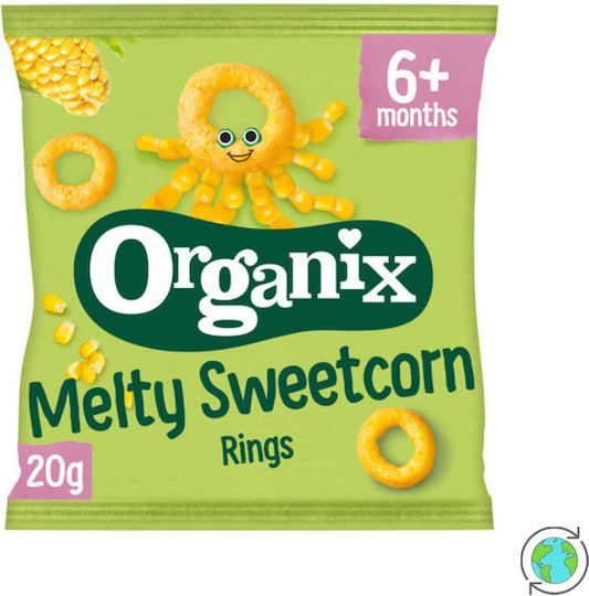 Organix Cheese Puffs Fingerfoods Rings with Flavor Corn Sugar Free 20gr for 7+ months