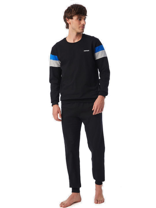 Minerva Men's Winter Pajamas Set Black