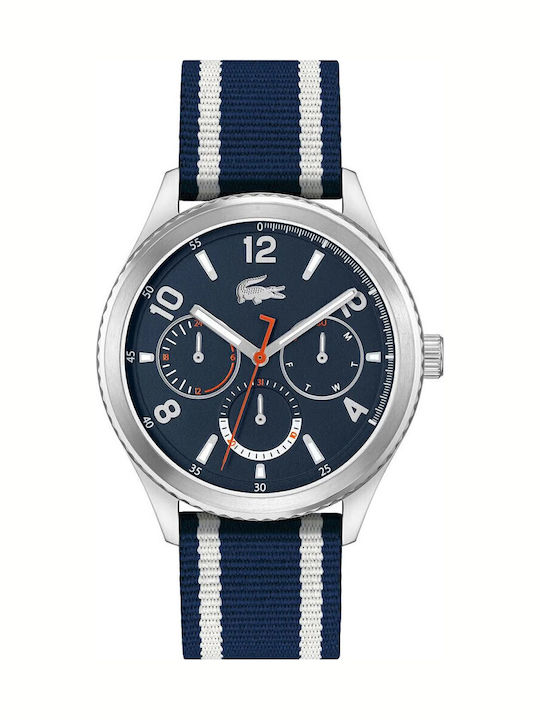Lacoste Deuce Ανδρικό Ρολόι 44mm Μπαταρίας με Μπλε Υφασμάτινο Λουράκι