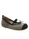 Παιδικές Μπαλαρίνες mit elastischem Gurt Leder Gray