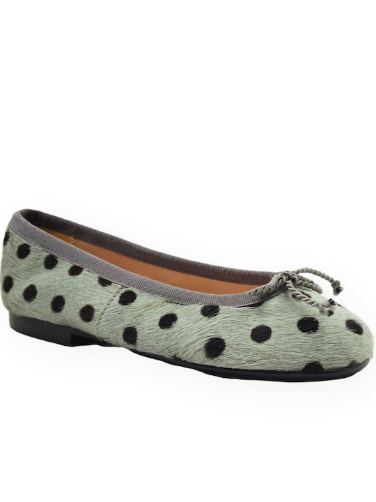 Kids Leather Ballerinas Gray