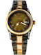 Dwatch Мъжки часовник на батерия с Кафява керамична гривна