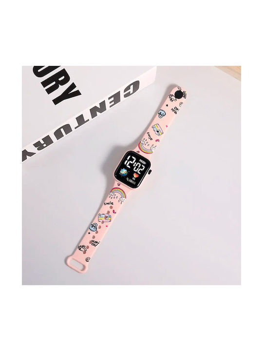 Aoke J72 Kinder Digitaluhr mit Kautschuk/Plastik Armband Rosa