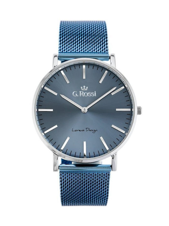 G.Rossi Watch Battery with Blue Metal Bracelet