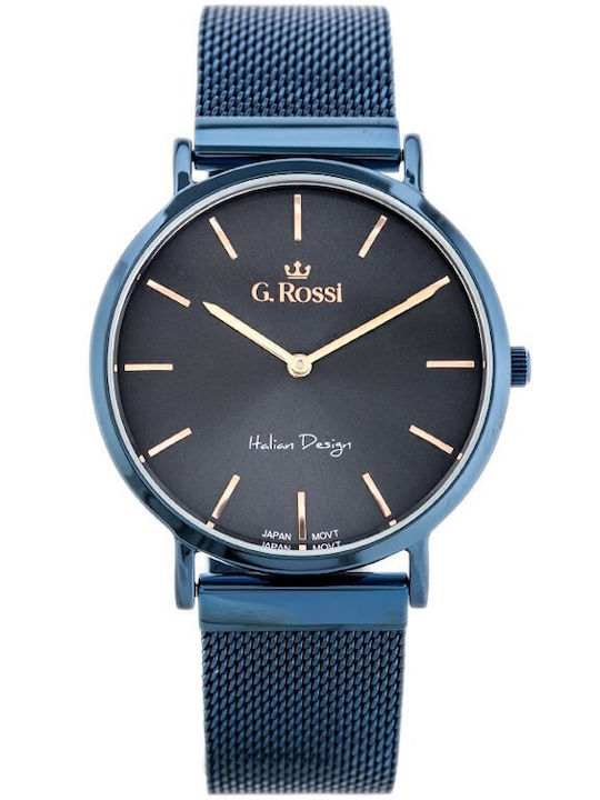 G.Rossi Men's Watch 36.5mm Battery with Blue Metal Bracelet