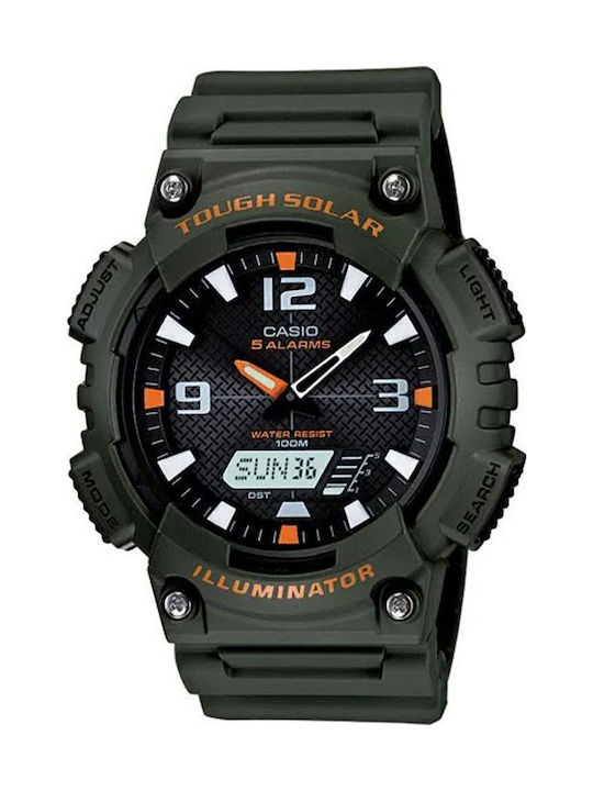 Casio Digital Men's Watch Solar with Green Rubb...