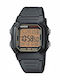 Casio Ψηφιακό Ανδρικό Ρολόι 13mm Μπαταρίας με Μαύρο / Μαύρο Καουτσούκ Λουράκι