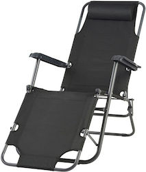 BigBuy Chair Beach Black 178x60x95cm