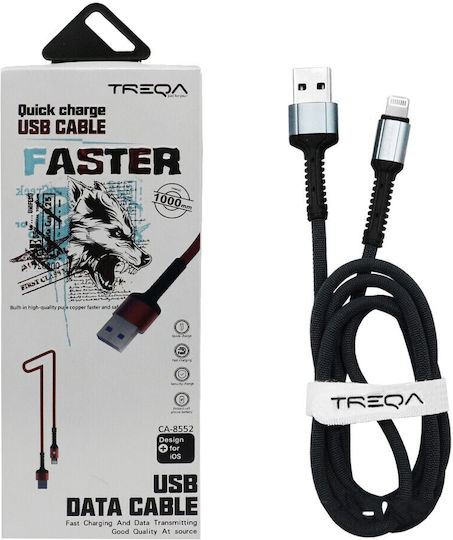 Treqa CA-8552-S Regular USB-A la Cablu Lightning Argintiu 1m