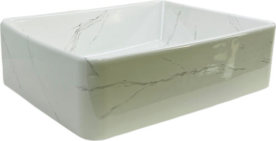 Gloria Lungo-como Επικαθήμενος Νιπτήρας Πορσελάνης 49x37.5x13.5cm Grey Gloria Lungo-como Επικαθήμενος Νιπτήρας Πορσελάνης 49x37.5x13.5cm Grey