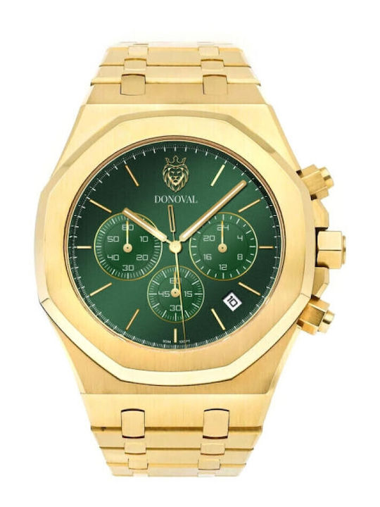 Donoval Women's Watch Chronograph with Gold Metal Bracelet
