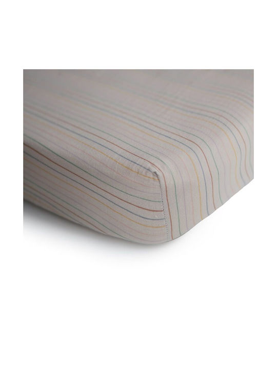 Mushie Baby Bettlaken Für Wiege Baumwolle Angepasst Beige 100x40cm