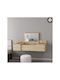 Wall-mounted Makeup Dressing Table Zakkum Wooden Beige with Mirror 100x39.1x33cm