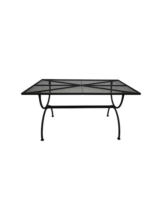 191025 Outdoor Dinner Free Standing Metal Table Gray 140x80x72cm