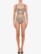Swimsuit with Openings Animal Print Black