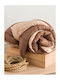Vesta Home Πάπλωμα Ημίδιπλο 190x230εκ. Micro Καφέ-Μπεζ 300 GSM 12.5 togs