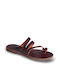 Leder Flache Sandalen für Damen in Braun Farbe