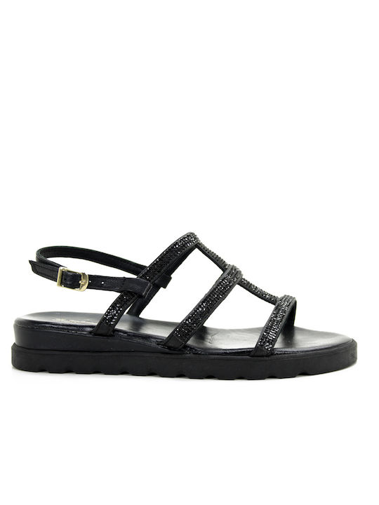 Sopasis Shoes Damen Flache Sandalen in Schwarz Farbe