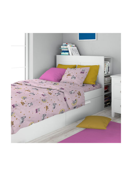 Dimcol Kids Duvet Cover Single Pink